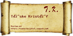 Tüske Kristóf névjegykártya