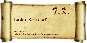 Tüske Kristóf névjegykártya