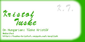 kristof tuske business card