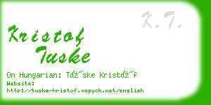 kristof tuske business card